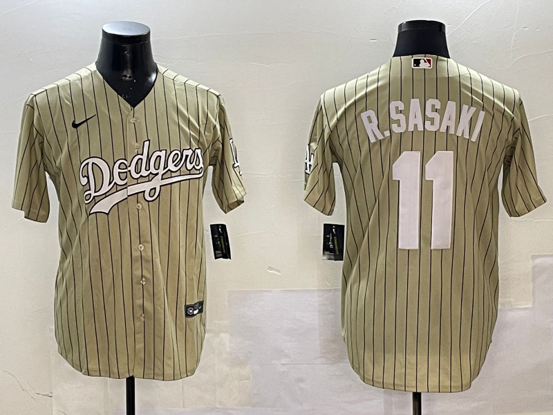 Men Los Angeles Dodgers 11 R Sasaki cream 2025 MLB nike jersey style 13